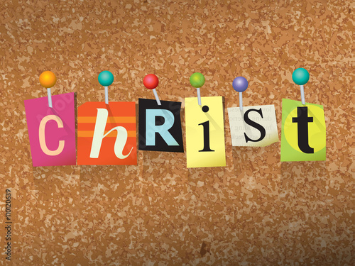 Christ Pinned Paper Concept Illustration