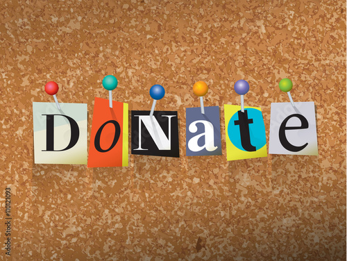 Donate Pinned Paper Concept Illustration