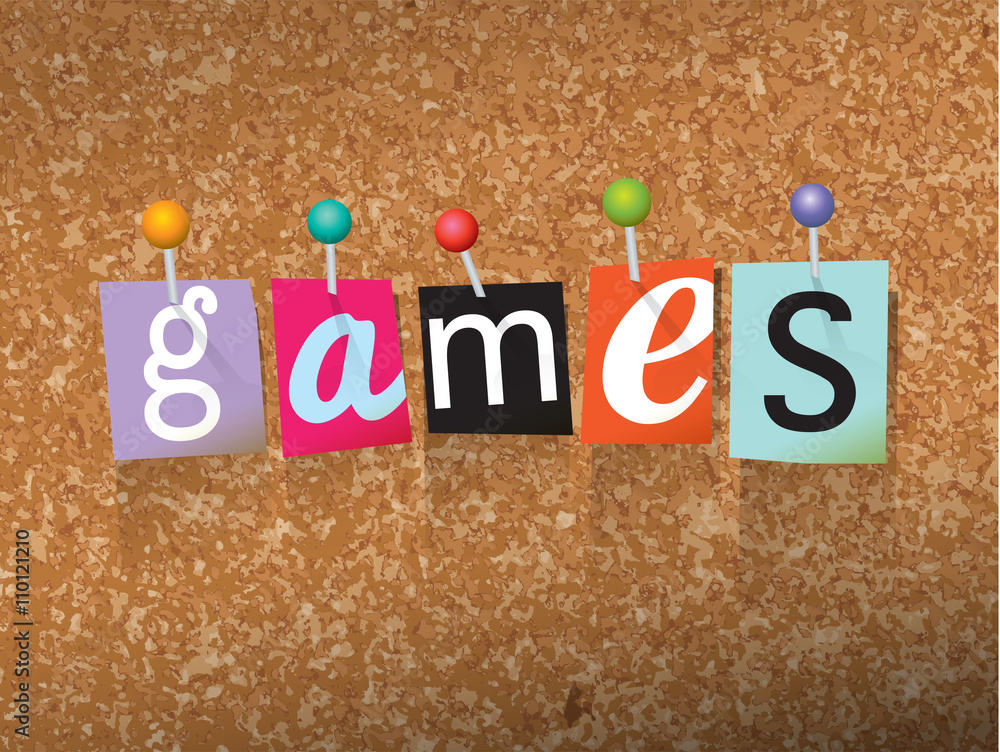 Fotografie Games Pinned Paper Concept Illustration