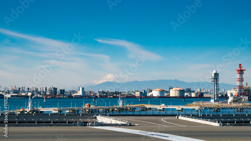 Fuji mountain and japan industry zone