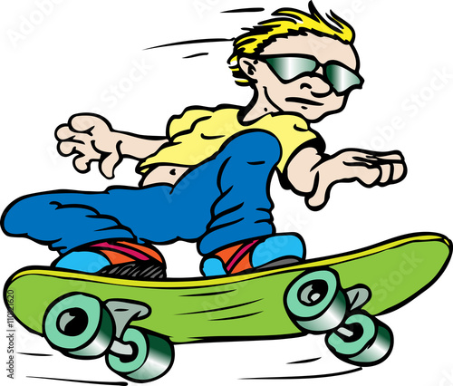 skateboardåkare i flyger fram