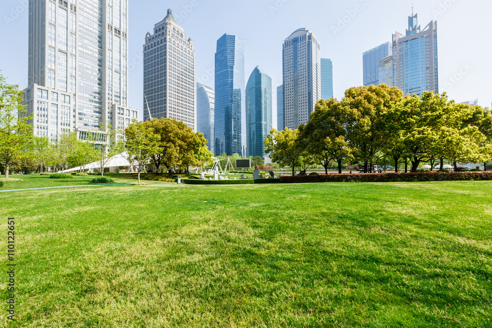 greenbelt park in Lujiazui financial center,Shanghai,china greenbelt park in Lujiazui financial center,Shanghai,china