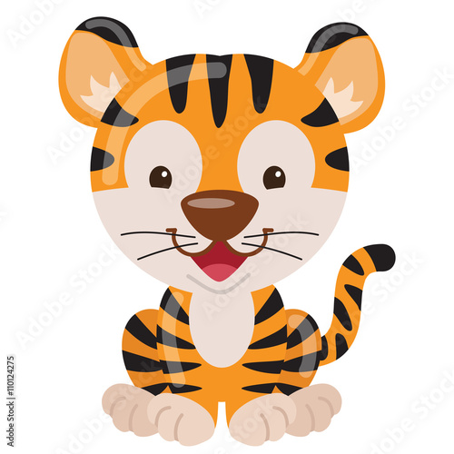 Fototapeta Naklejka Na Ścianę i Meble -  Cute tiger vector illustration 
