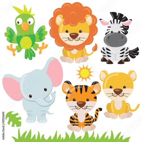 Jungle animals vector illustration  