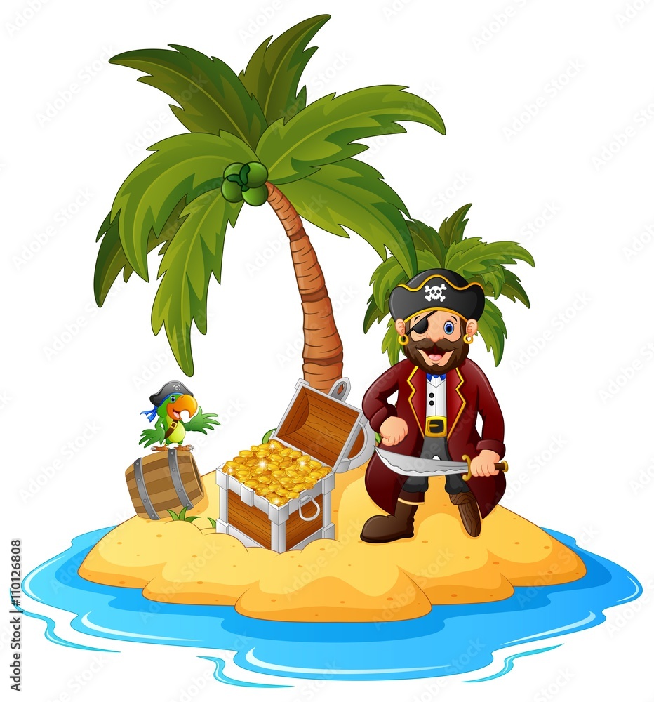 Fototapeta Pirate in the treasure island