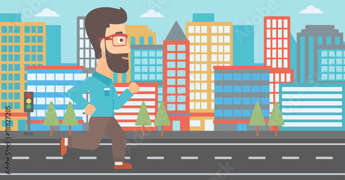 Sportive man jogging.