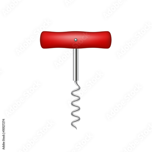 Corkscrew with wooden handle in red design