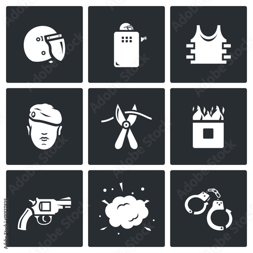 Vector Set of Special Forces Icons. Uniform, Soldier, Sabotage, Obstacle, Course, Weapon, Undermining, Arrest.