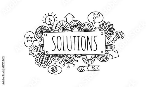 Solutions Hand Drawn Doodle Vector Lineart