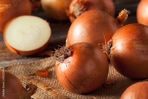 Raw Organic Yellow Onions photo