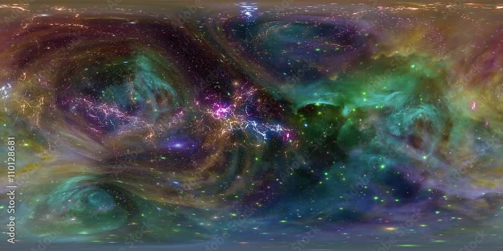 360 VR Space 3001: Virtual reality video of flying through star fields in space (Loop). Designed to be used in Oculus Rift, Samsung Gear VR and other virtual reality displays.
