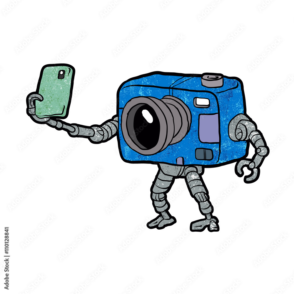 Fototapeta premium robot camera making selfie