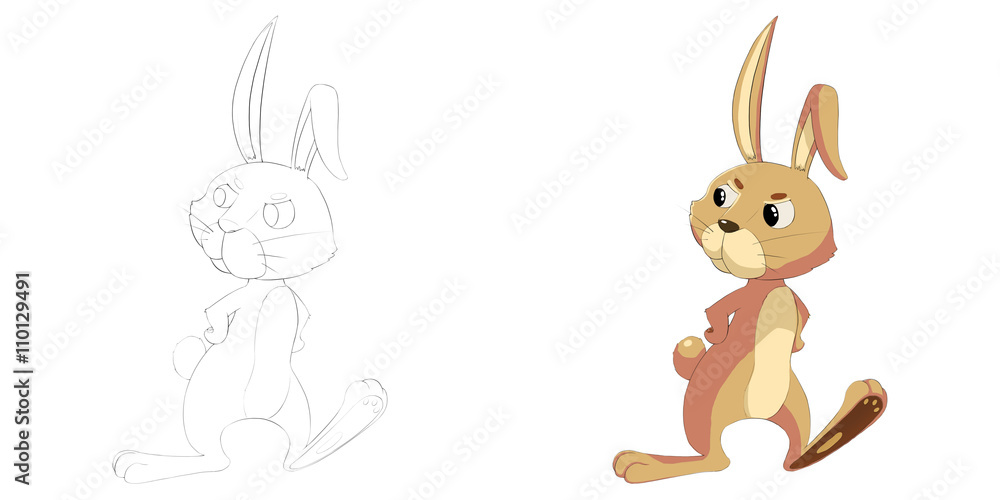 Creative Illustration and Innovative Art: Animal Set: The Sketch Line Art and Coloring Result: Happy Bunny. Realistic Fantastic Cartoon Style Artwork Scene, Wallpaper, Story Background, Card Design
Creative Illustration and Innovative Art: Animal Set: The Sketch Line Art and Coloring Result: Happy Bunny. Realistic Fantastic Cartoon Style Artwork Scene, Wallpaper, Story Background, Card Design