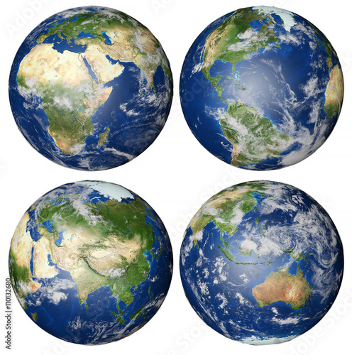 The Earth from space four views