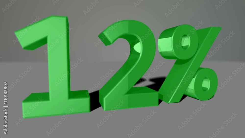 Green growing 3D numbers, counting up to 48% including luma matte Green growing 3D numbers, counting up to 48% including luma matte