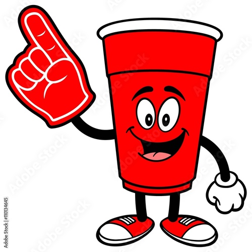 Party Cup with a Foam Finger
