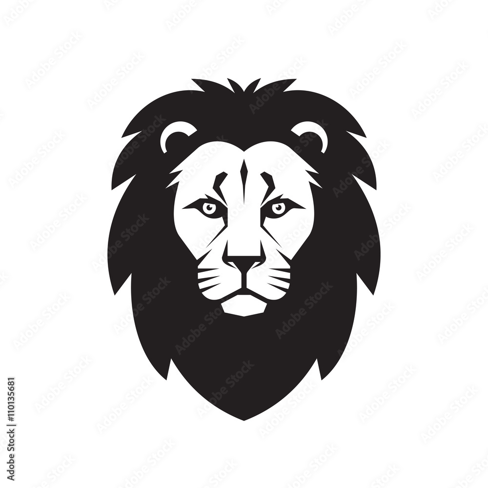 Fototapeta premium Lion head - vector sign concept illustration. Lion head logo. Wild lion head graphic illustration. Design element.