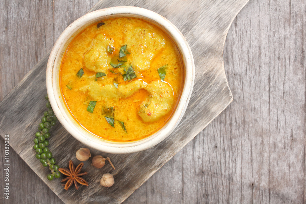 Stewpot of Indian curry and spices. Stewpot of Indian curry and spices.