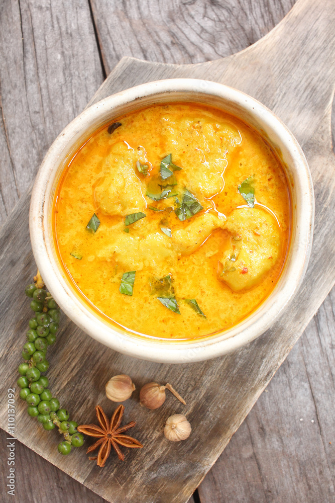 Stewpot of Indian curry and spices. Stewpot of Indian curry and spices.
