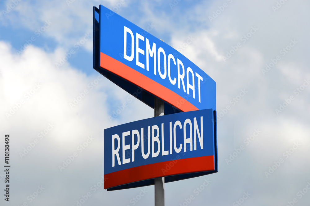 Obraz premium Democrat and republican street sign