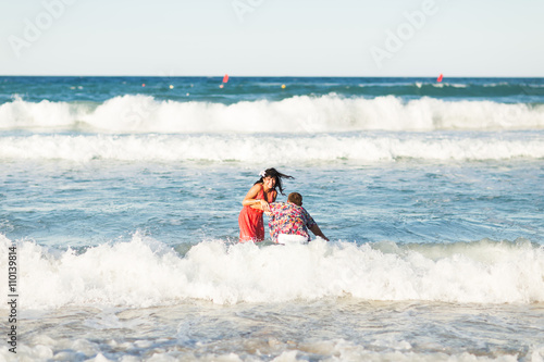Romantic couple in the sea