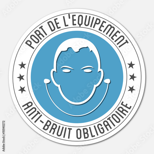 Logo port de l'équipement anti-bruit obligatoire.