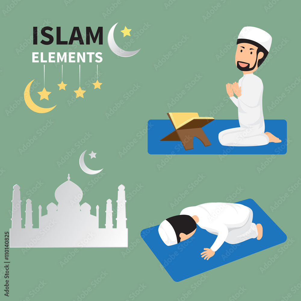 Ramadan month for Muslims and muslim Men Doing Religious Rituals