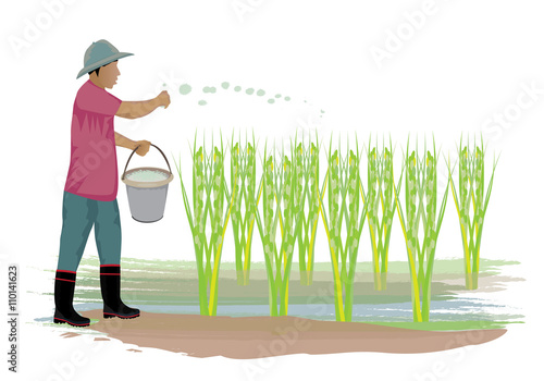agriculturist manure rice vector design