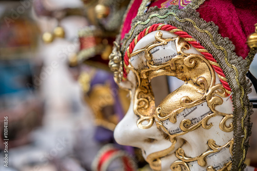 Obraz na płótnie Detail view of beautiful venice mask