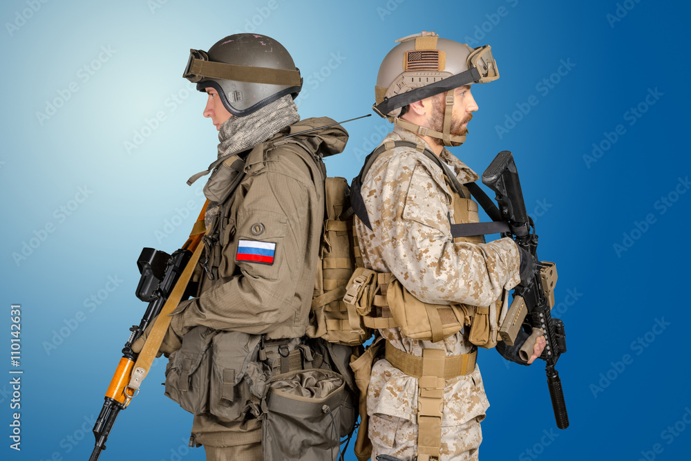 Obraz premium Two special force soldiers