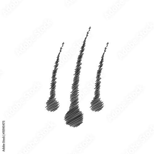 scribble black hair follicles icon