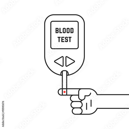 blood test with thin line home glucometer