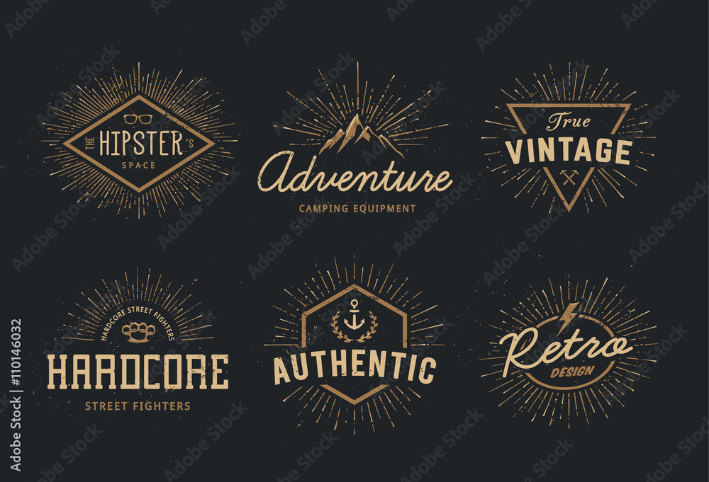 Fototapeta premium Zestaw Retro Emblematy