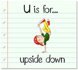 Flashcard letter U is for upside down