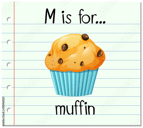Flashcard letter M is for muffin