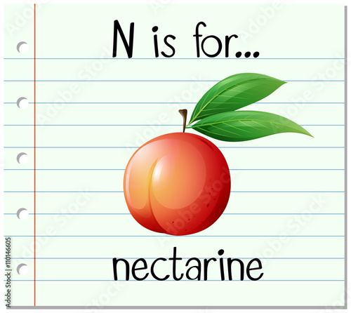 Flashcard letter N is for nectarine