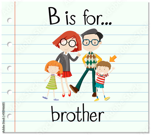 Flashcard letter B is for brother