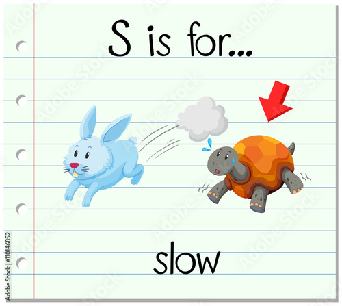 Flashcard letter S is for slow