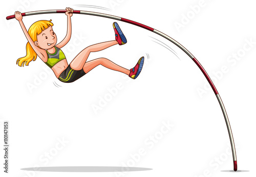Woman doing high jump