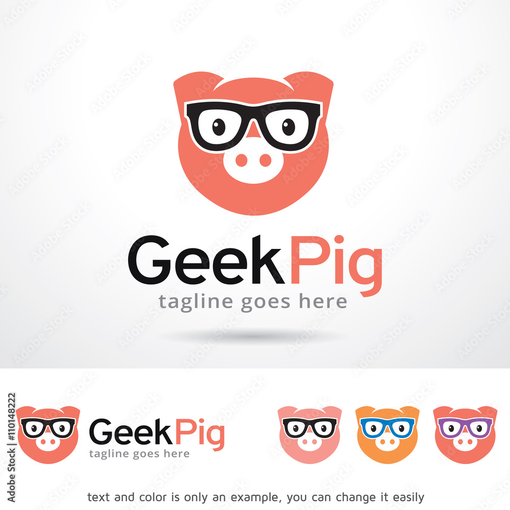 Geek Pig Logo Template Design Vector Geek Pig Logo Template Design Vector