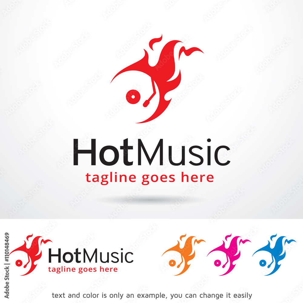 Hot Music Logo Template Design Vector