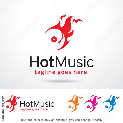 Hot Music Logo Template Design Vector