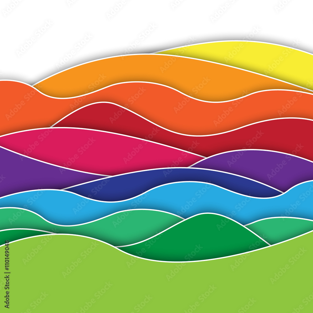 Obraz premium Rainbow waves abstract background