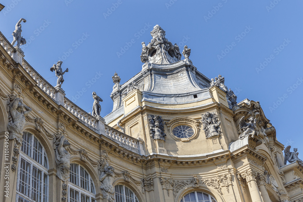 Detail of the castle of Vajdahunyad in Budapest