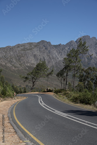 FRANSCHHOEK PASS WESTERN CAPE SOUTH AFRICA - APRIL 2016 - The scenic drive through the the Francshhoek Mountain pass