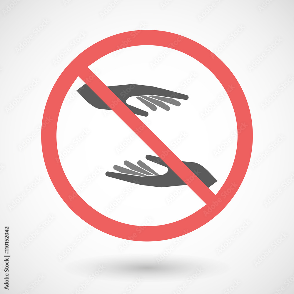 Forbidden vector signal with two hands giving and receiving o Forbidden vector signal with two hands giving and receiving o