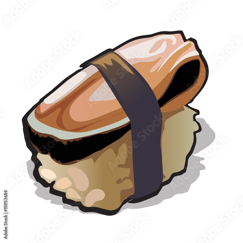 Sushi with fish isolated, Japanese cuisine