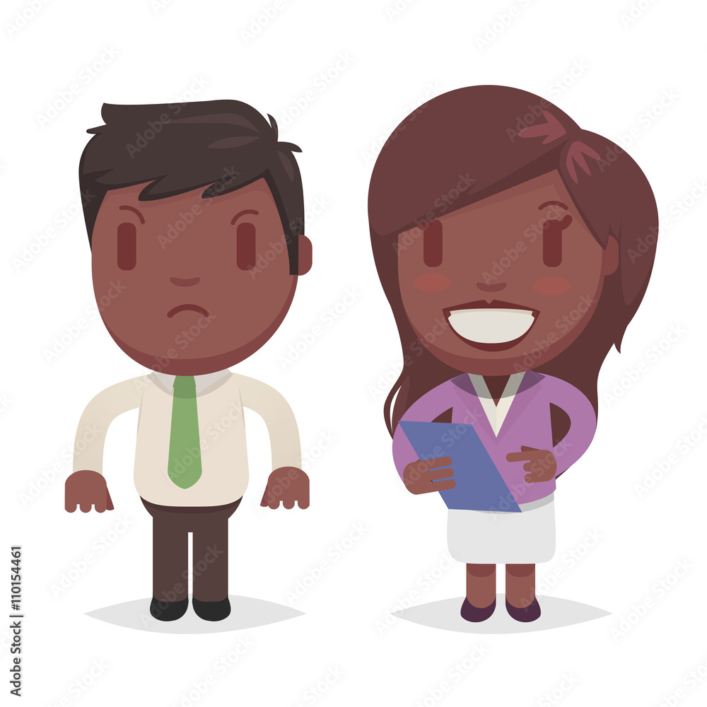 Naklejka premium Cute afro american people