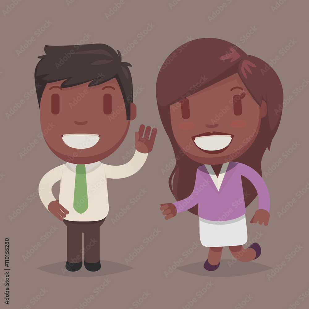 Cute afro american people