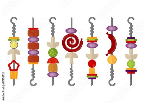bbq set of kebabs